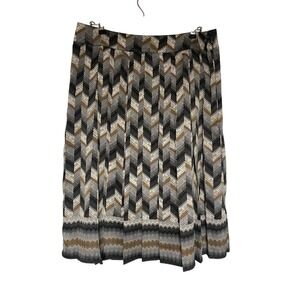 Talbots Chevron Patterned Pleated Skirt Women's 10